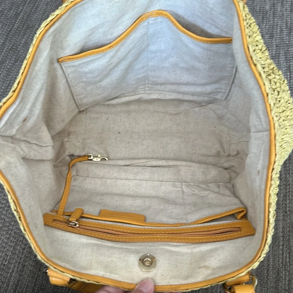 Michael Kors Santorini Woven Straw Tote Bag